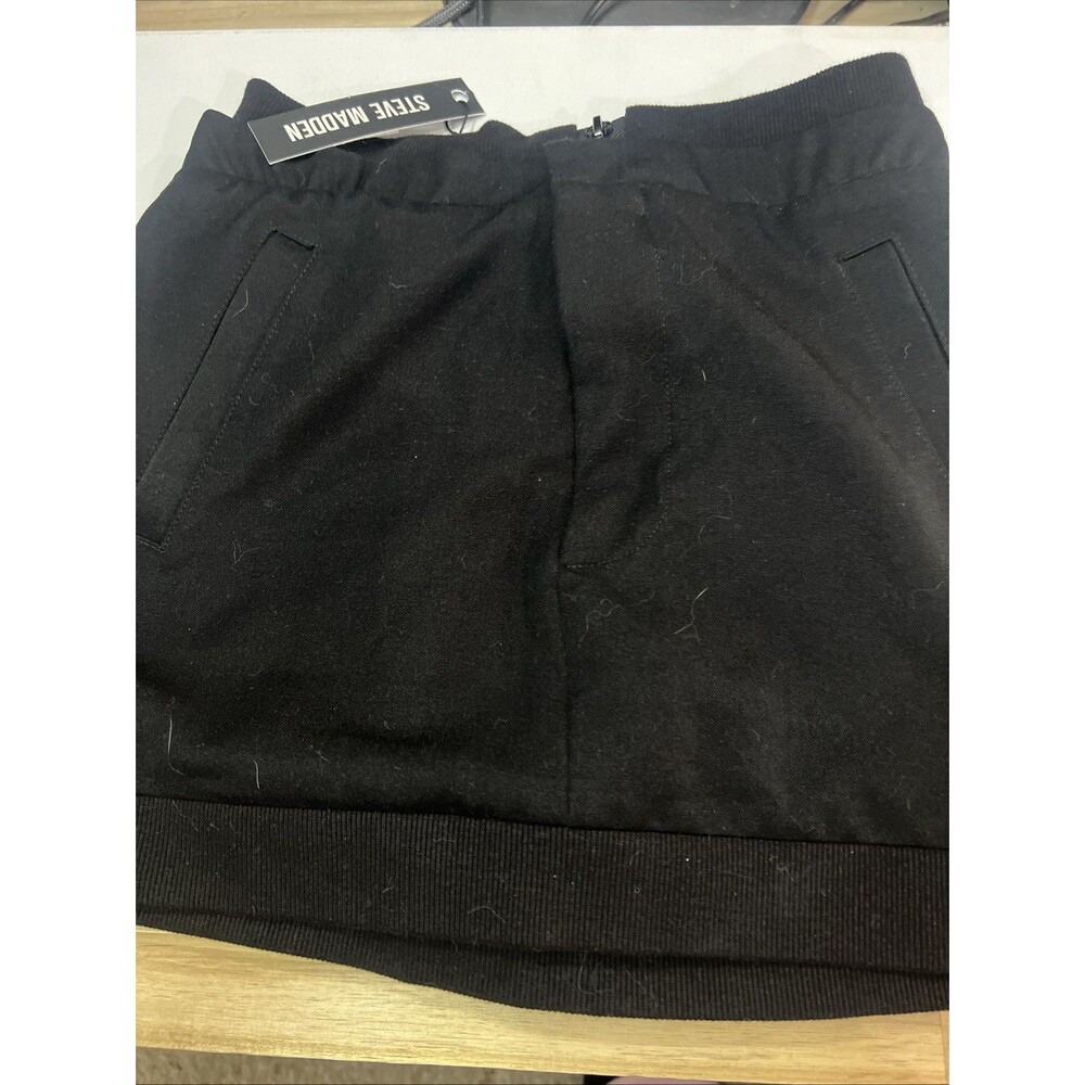 Steve‎ Madden Dua Skirt Women 2 Black Skort Mini Pockets Casual Ribbed Hem